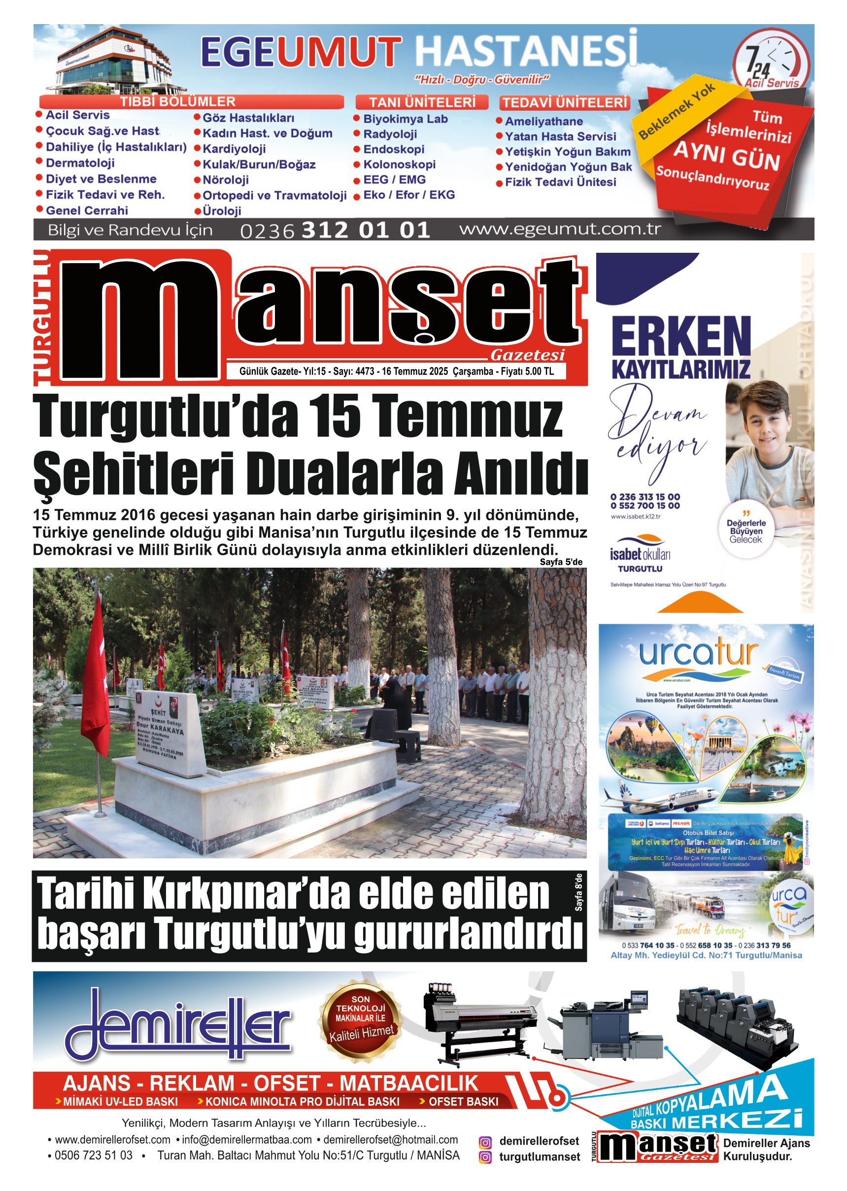 16 Temmuz Gazetemiz