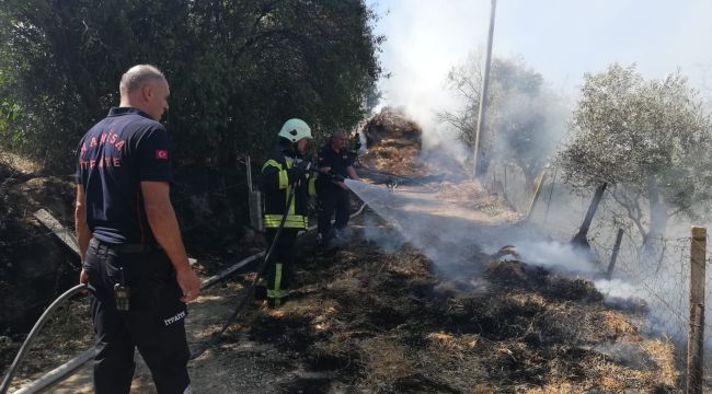 SAMAN YÜKLÜ TIR'DA YANGIN ÇIKTI