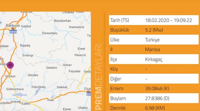 MANİSA'DA DEPREM 5.2