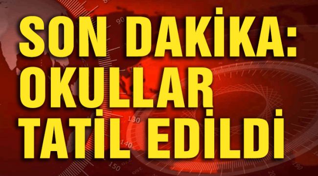 SON DAKİKA: OKULLAR TATİL EDİLDİ