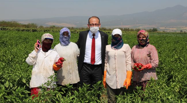 BAŞKAN AKIN’DAN ÜZÜM SERGİ ALANINA ZİYARET
