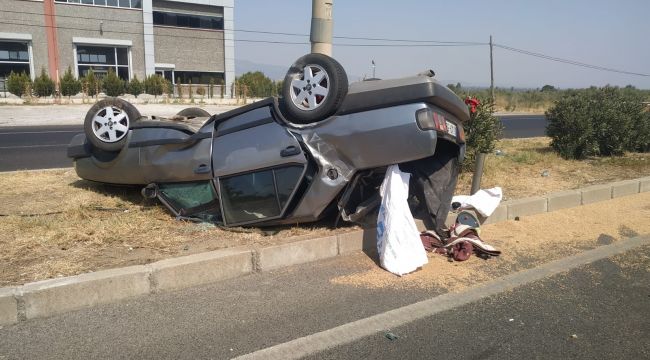 TURGUTLU'DA TRAFİK KAZASI: 2 YARALI