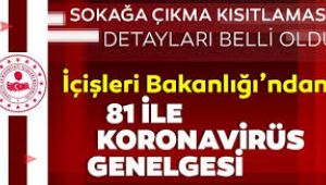 İÇİŞLERİ BAKANLIĞINDAN 'KORONAVİRÜS' GENELGESİ