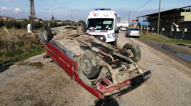 TAKLA ATAN OTOMOBİLDEN YARA ALMADAN KURTULDU