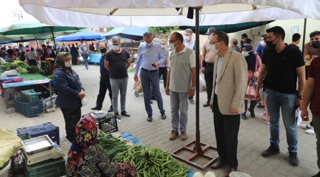 KAYMAKAM VE BELEDİYE BAŞKANI PAZARYERLERİNİ DENETLEDİ