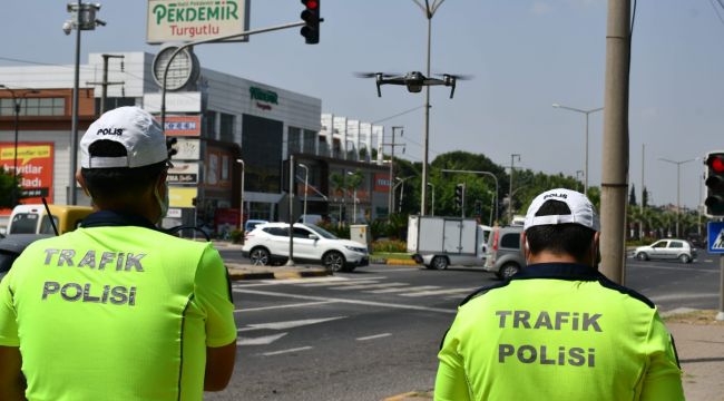TURGUTLU’DA DRONE DESTEKLİ TRAFİK DENETİMİ