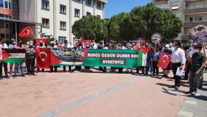 TURGUTLU'DA FİLİSTİN HALKINA YÖNELİK SALDIRILAR PROTESTO EDİLDİ