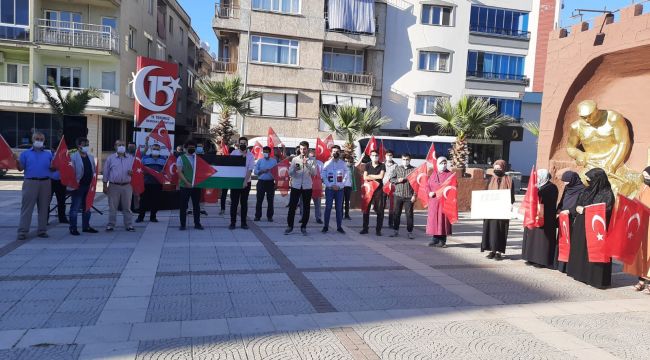 TURGUTLU'DA PROTESTO EDİLDİ