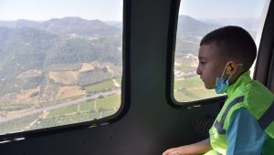 KALP HASTASI ALİ’NİN HELİKOPTERLE UÇMA HAYALİ GERÇEKLEŞTİ