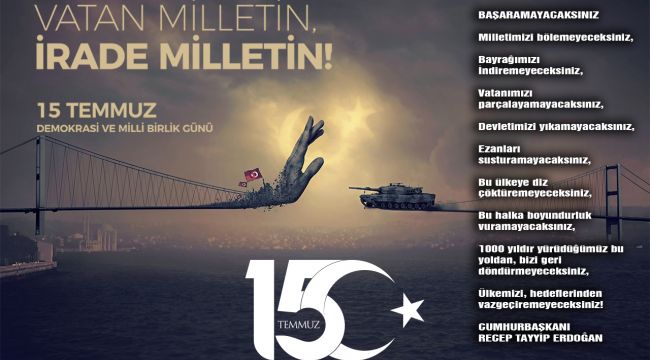 VATAN MİLLETİN, İRADE MİLLETİN