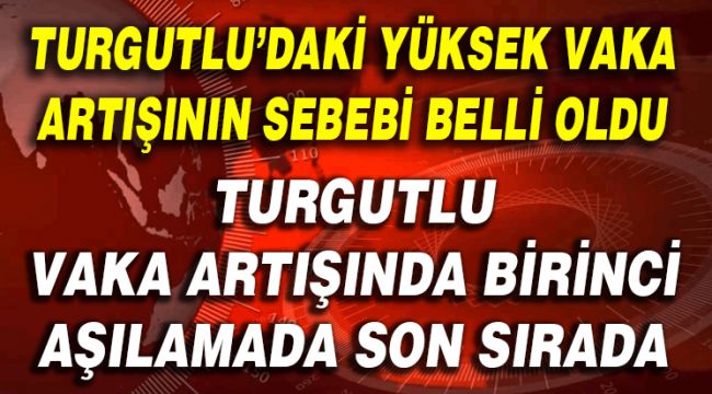 TURGUTLU'DAKİ YÜKSEK VAKA ARTIŞININ SEBEBİ BELLİ OLDU