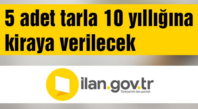 5 adet tarla 10 yıllığına kiraya verilecek