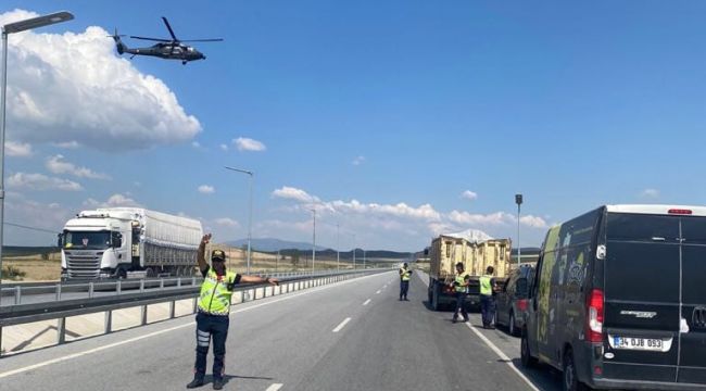 MANİSA – TURGUTLU YOLUNDA HAVADAN DENETLEME YAPILDI
