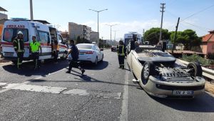Turgutlu’da otomobil takla attı 4 yaralı
