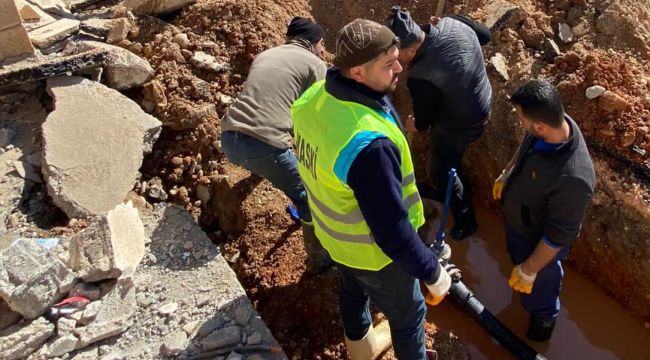 Depremde zarar gören Pazarcık’ın içme suyu altyapısı onarılıyor