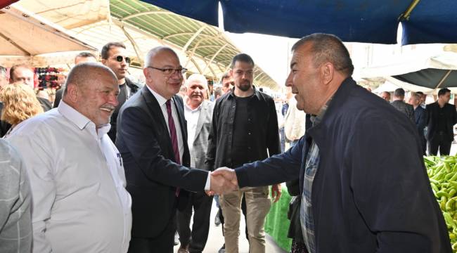 Başkan Ergün, Saruhanlı’da Pazar Esnafıyla Buluştu