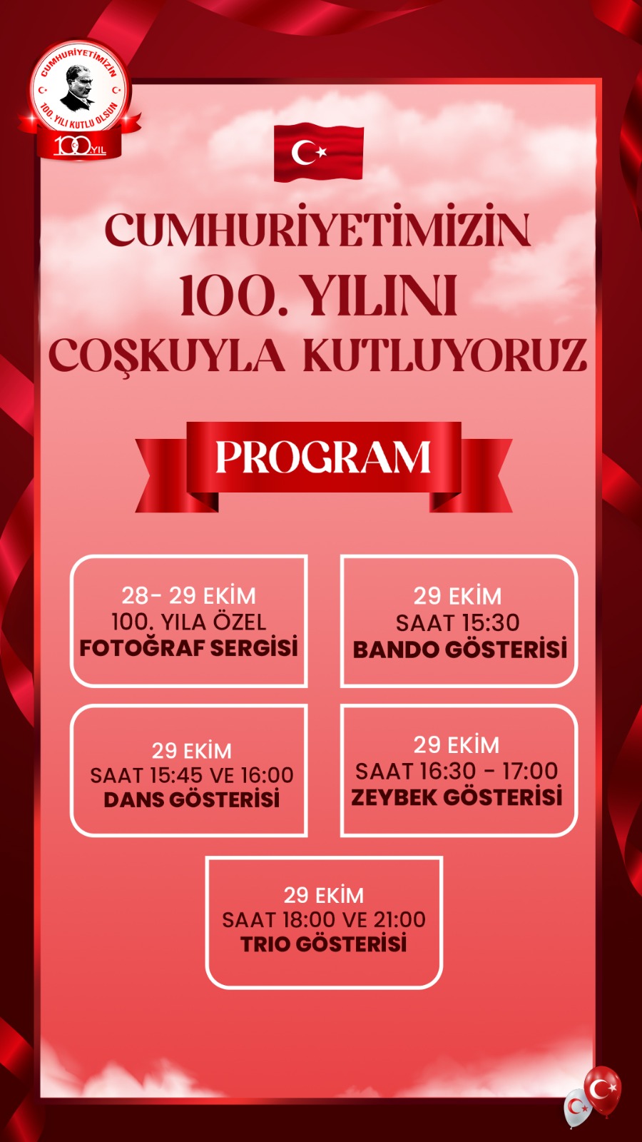 ÖZDİLEK, MANİSA TURGUTLU’DA CUMHURİYETİMİZİN 100. YILINI COŞKUYLA KUTLUYOR
