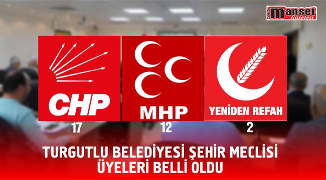 Turgutlu Belediyesi Şehir Meclisi Üyeleri Belli Oldu