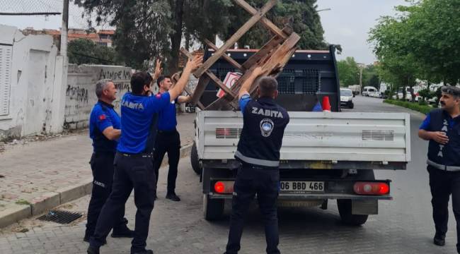 Turgutlu’da Zabıta Ekiplerinden Yol ve kaldırım işgali Denetimi