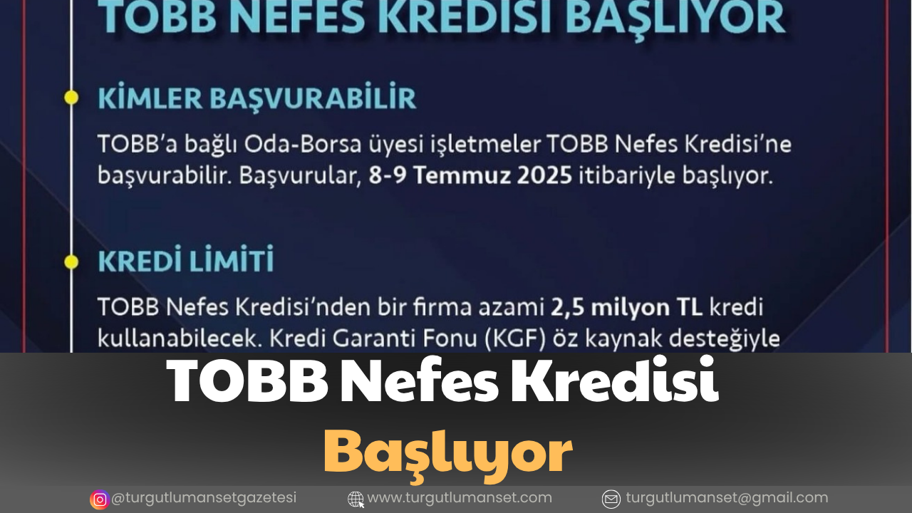 TOBB Nefes Kredisi Başlıyor