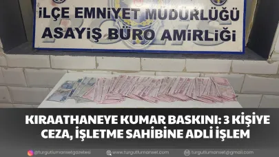 KIRAATHANEYE KUMAR BASKINI: 3 KİŞİYE CEZA, İŞLETME SAHİBİNE ADLİ İŞLEM