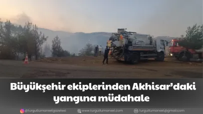Büyükşehir ekiplerinden Akhisar’daki yangına müdahale Yangının evlere sıçramasını önleyip koyunları kurtardılar