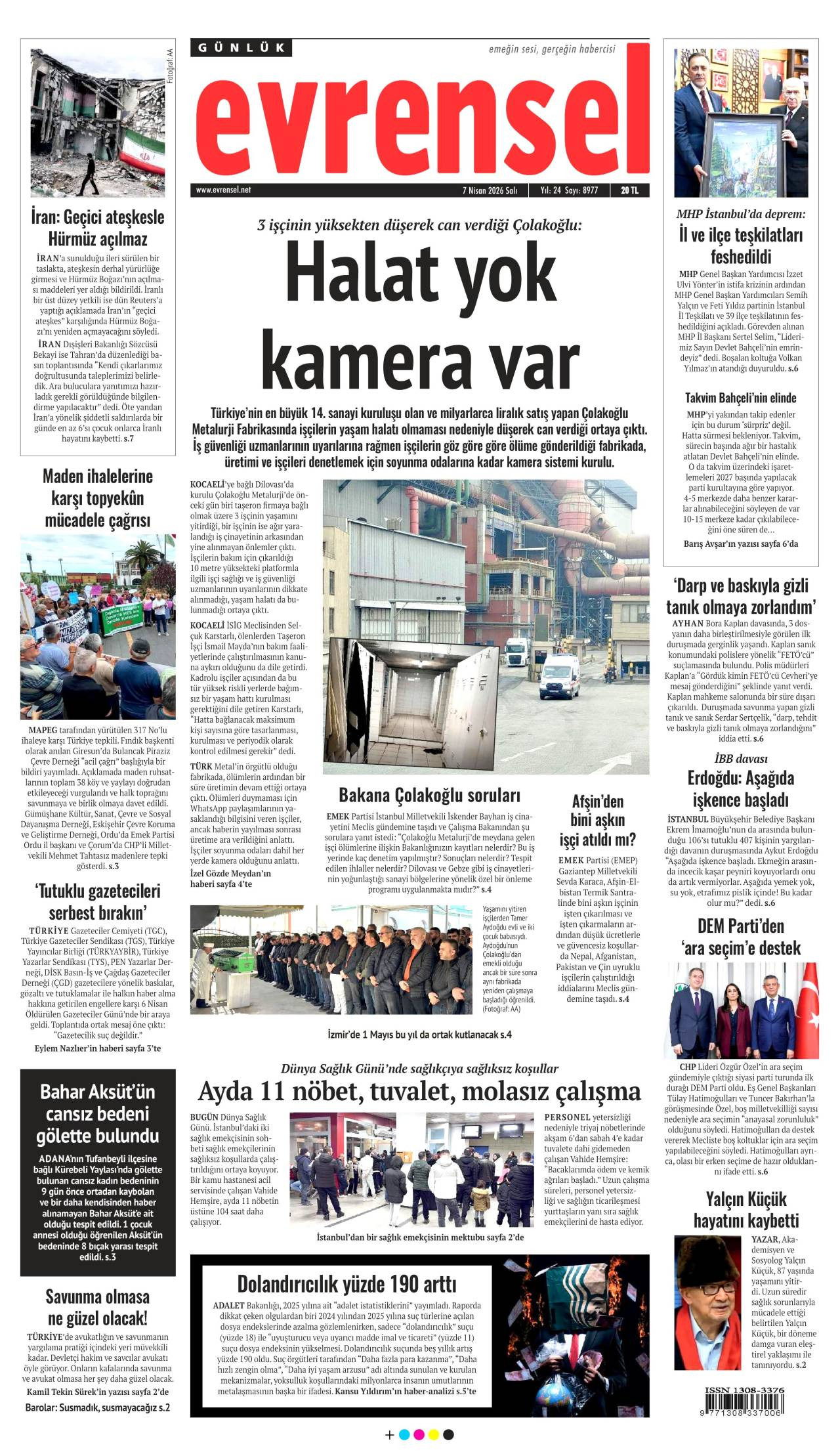 Evrensel Gazetesi Gazete Manşeti