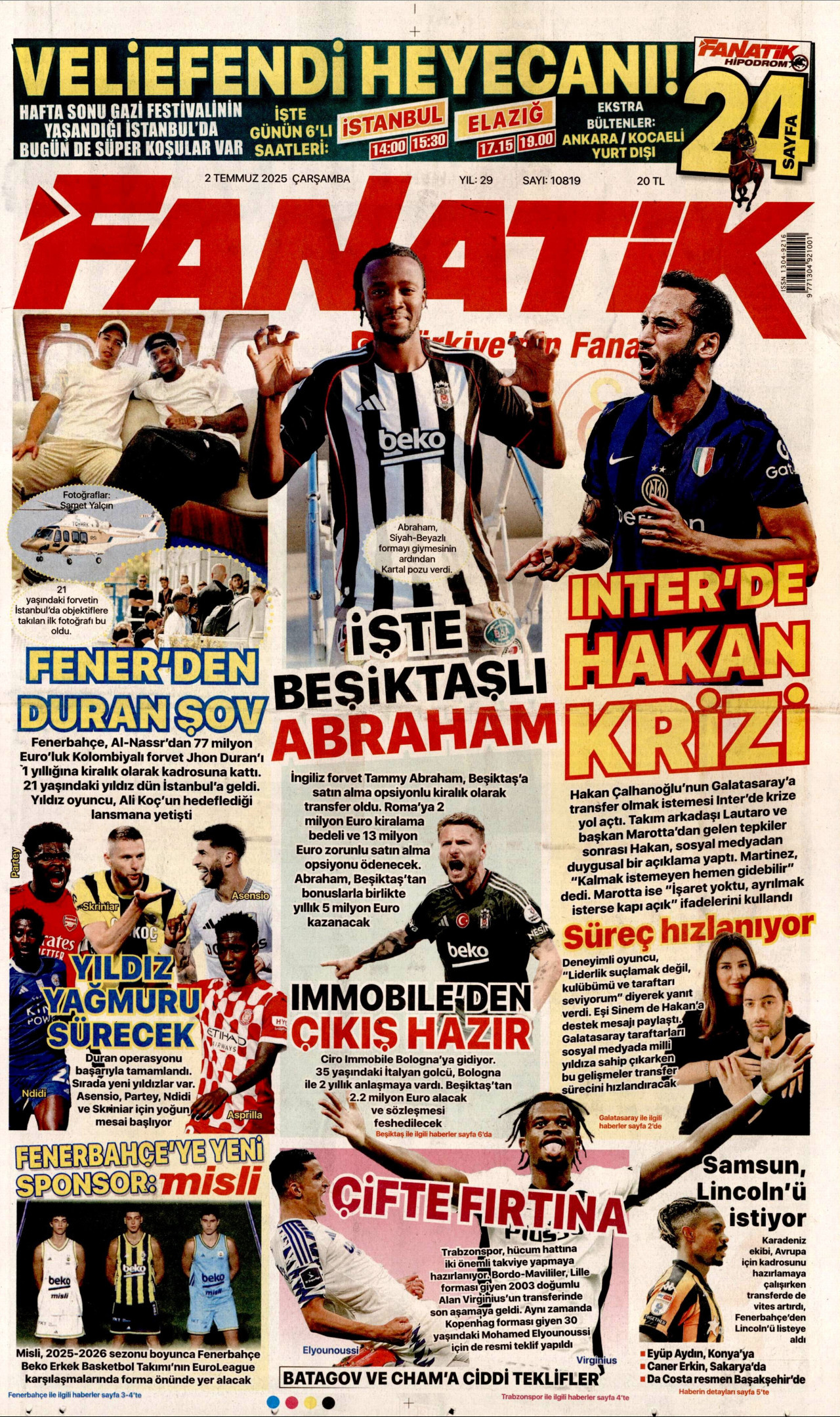 FANATİK Gazete Manşeti
