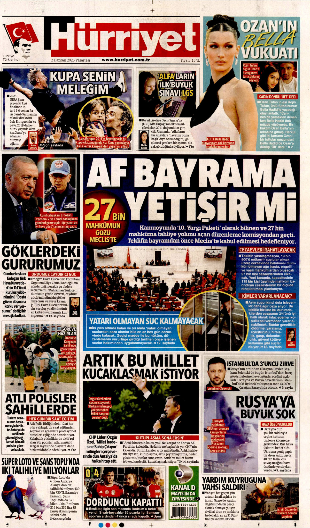 HÜRRİYET Gazete Manşeti