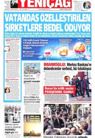 Yeniçağ Gazetesi Gazete Manşeti