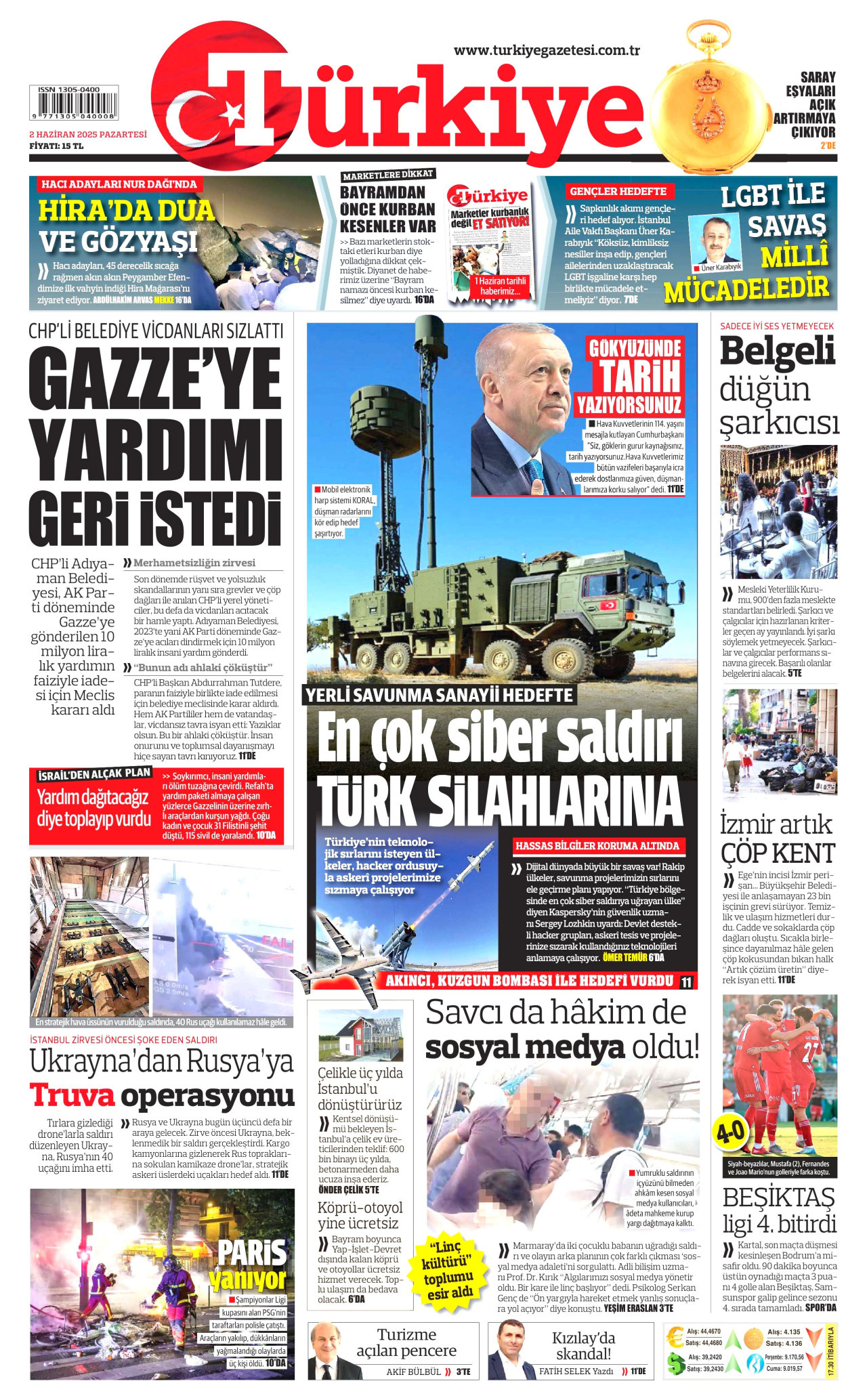 TÜRKİYE GAZETESİ Gazete Manşeti