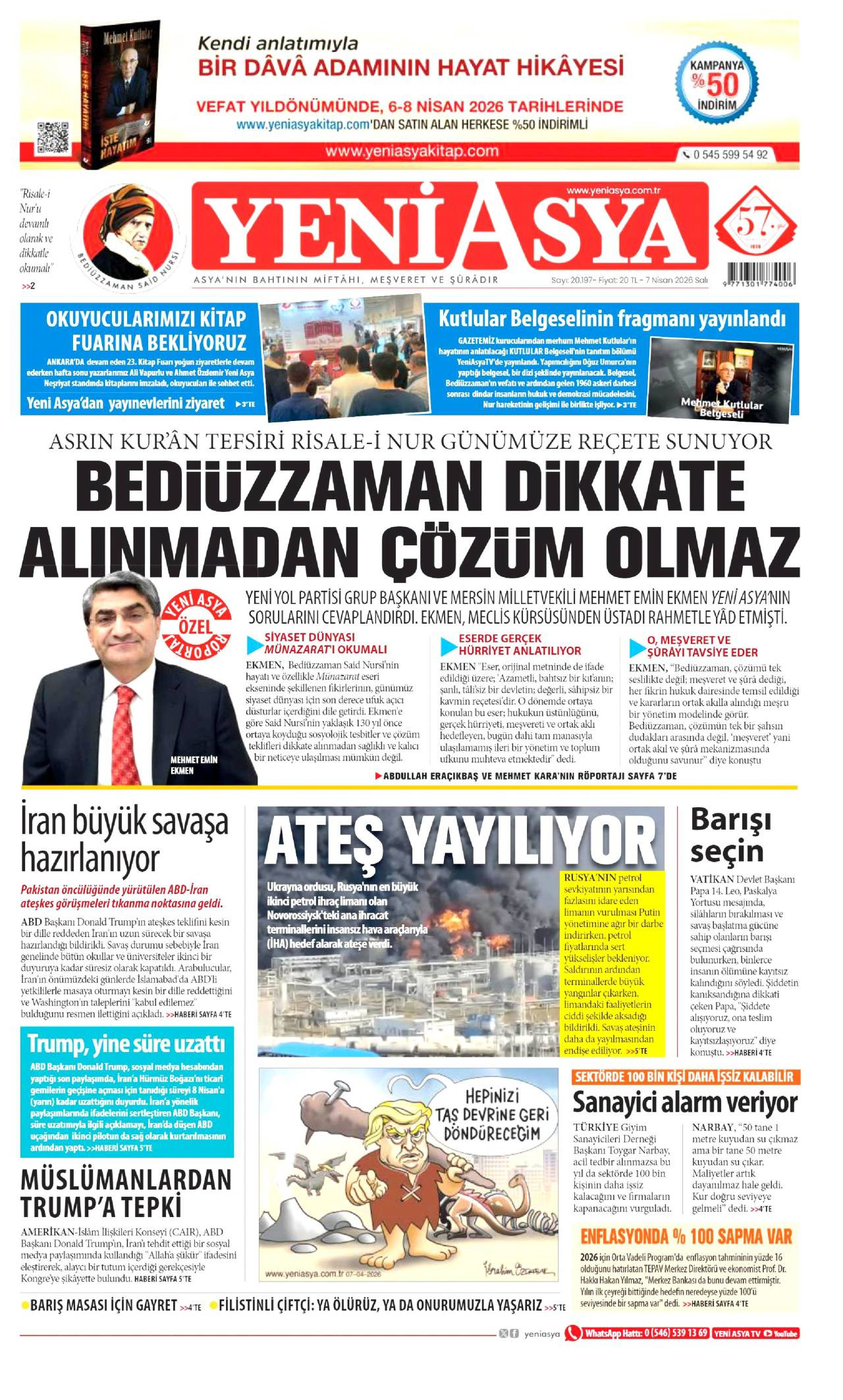 Yeni Asya Gazetesi Gazete Manşeti