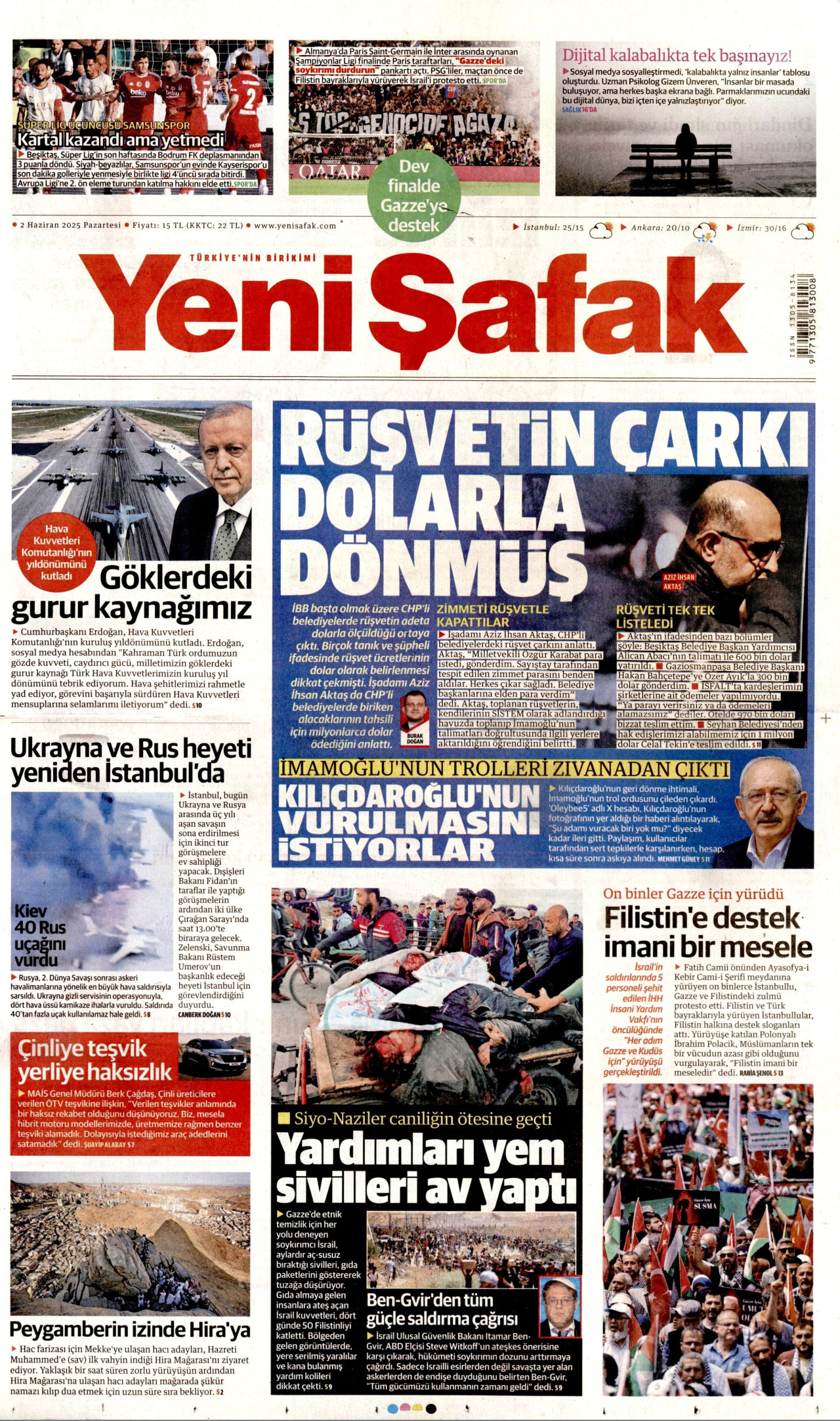 YENİ ŞAFAK Gazete Manşeti