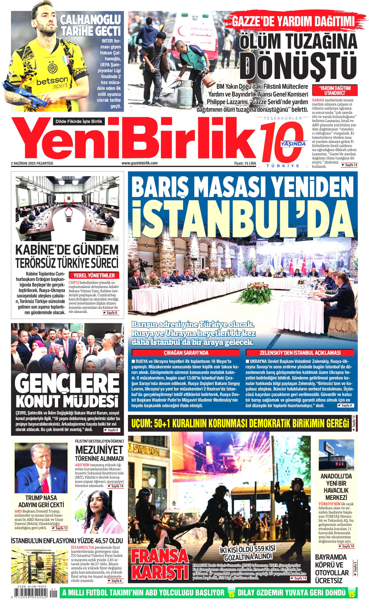 YENİBİRLİK Gazete Manşeti